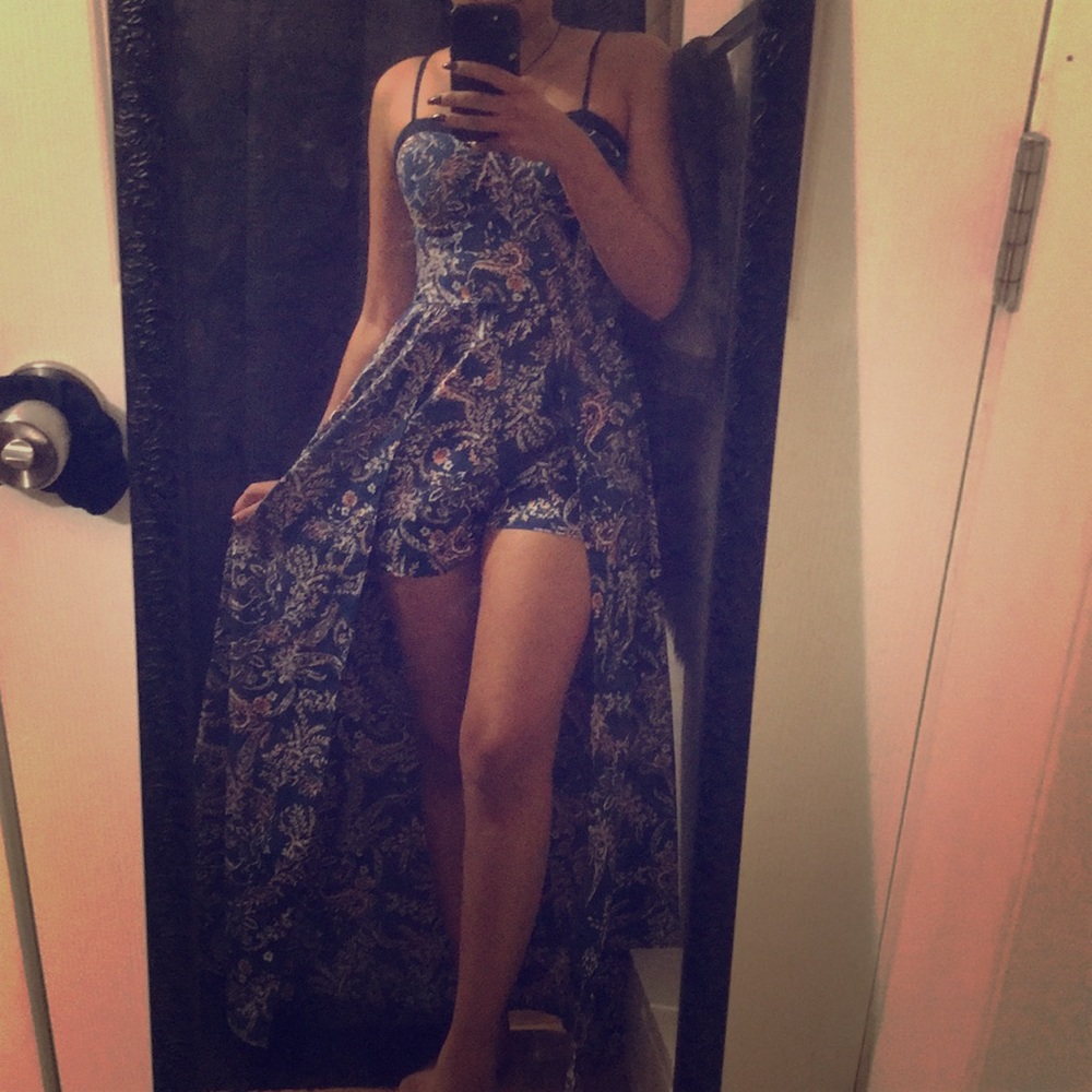 Rare Band of Gypsies Blue High Low Flyaway Romper